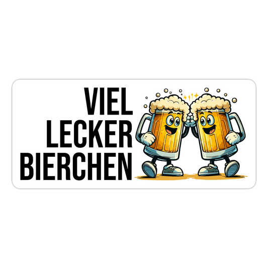 Viel Lecker Bierchen Sticker - Mattweiß