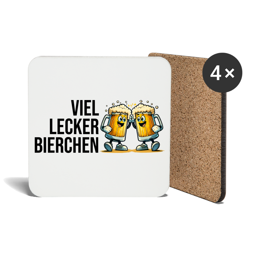 Viel Lecker Bierchen Untersetzer (4er-Set) - Weiß