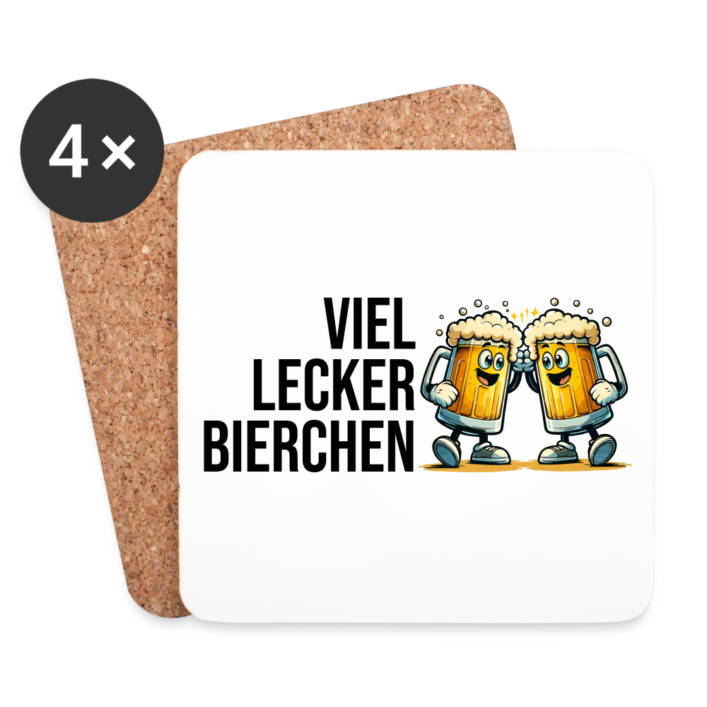 Viel Lecker Bierchen Untersetzer (4er-Set) - Weiß