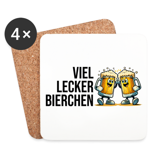 Viel Lecker Bierchen Untersetzer (4er-Set) - Weiß